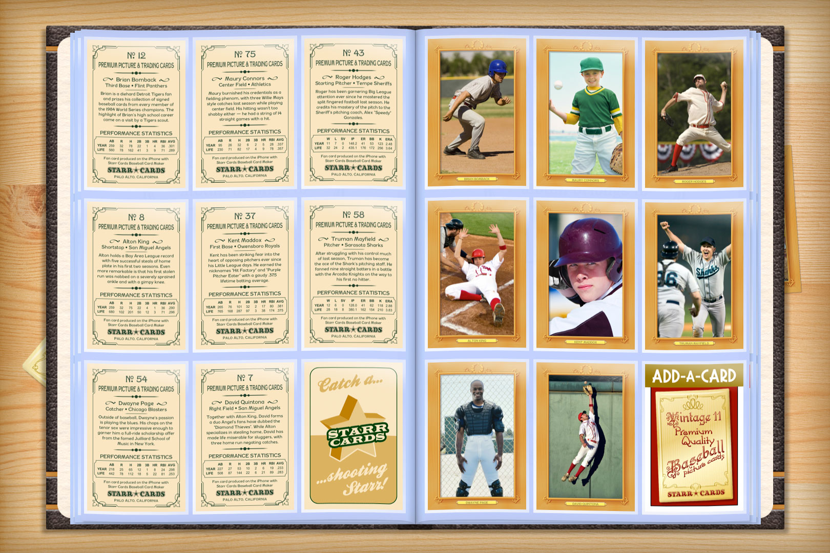 Custom Baseball Cards - Vintage 22™ Series Starr Cards